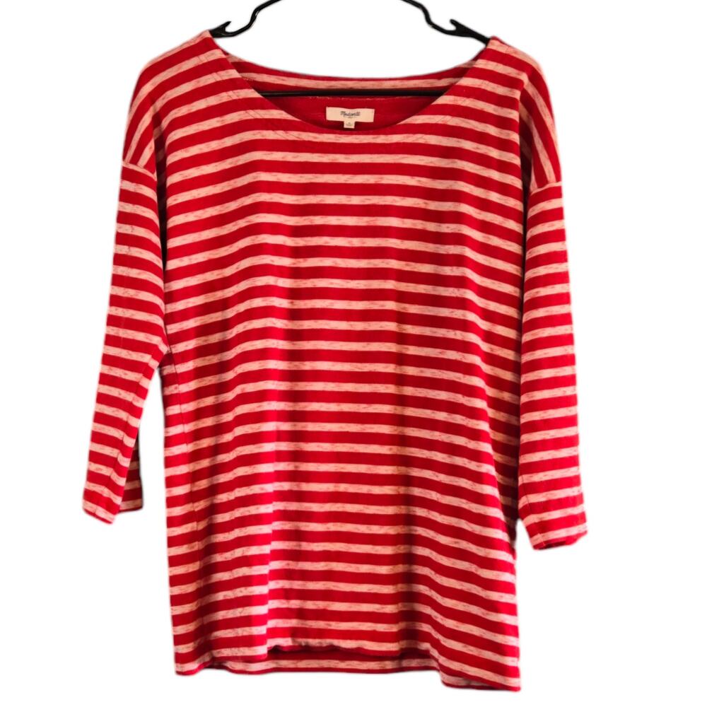 Madewell striped top three quarter sleeve size Small